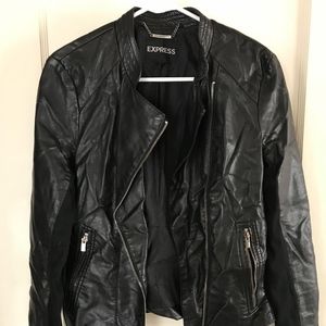 express minus the leather Moto jacket black womens